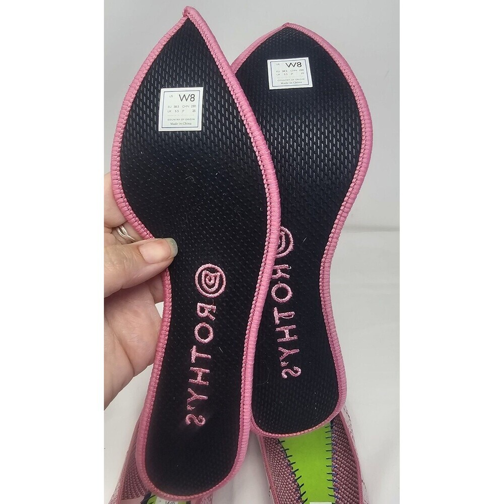 Rothy’s The Point Pink Plaid Limited Edition Breast Cancer Slip On Flats Size 8 - Picture 11 of 13